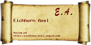 Eichhorn Axel névjegykártya
